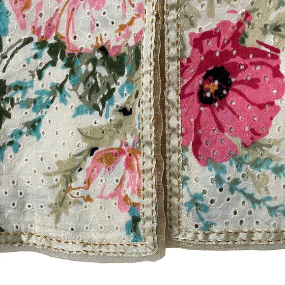 Vintage Y2k J. Jill Re: Crafted Floral Eyelet Zip Jacket Romantic Shabby Chic SP - Picture 5 of 12